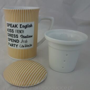 Kubek z zaparzaczem z porcelany 250 ml 26