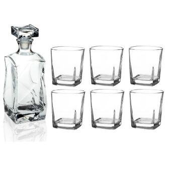 KARAFKA ŁAMANA 0,75 L + 6 SZKLANEK KWADRAT