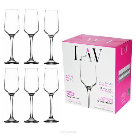 LAV LAL kieliszki do szampana 230 ml 6 sztuk