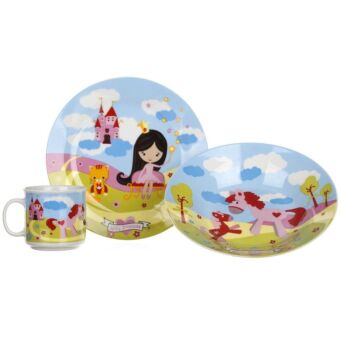 Komplet obiadowy śniadaniowy dla dzieci 3-el księżniczka Princess