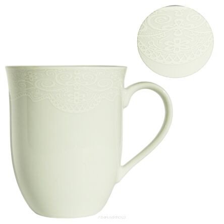 Kubek biały 450 ml z porcelany Romance 1078