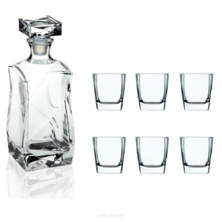KARAFKA ŁAMANA 0,75 L + 6 SZKLANEK STERLING 30
