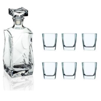 KARAFKA ŁAMANA 0,75 L + 6 SZKLANEK STERLING 30