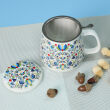 Kubek z porcelany 500 ml z zaparzaczem i pokrywką F4 - 2