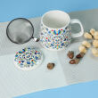Kubek z porcelany 500 ml z zaparzaczem i pokrywką F4 - 3
