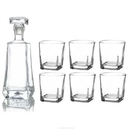 KARAFKA STOŻKOWA 0,75 L + 6 SZKLANEK KWADRAT