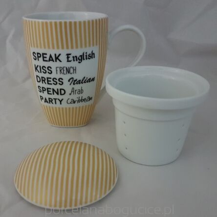Kubek z zaparzaczem z porcelany 350 ml 40