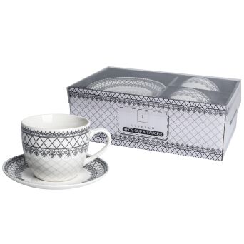 FILIŻANKA 250 ze spodkiem porcelana zestaw 2 sztuki 106