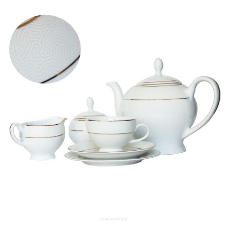 Serwis do herbaty 21 el Emily Gold