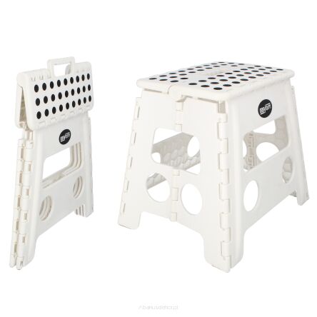 Stołek antypoślizgowy składany 32 cm biały