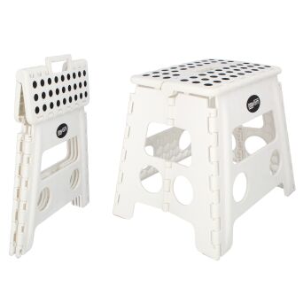 Stołek antypoślizgowy składany 32 cm biały