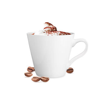 FILIŻANKA z porcelany 250 ml biała skośna